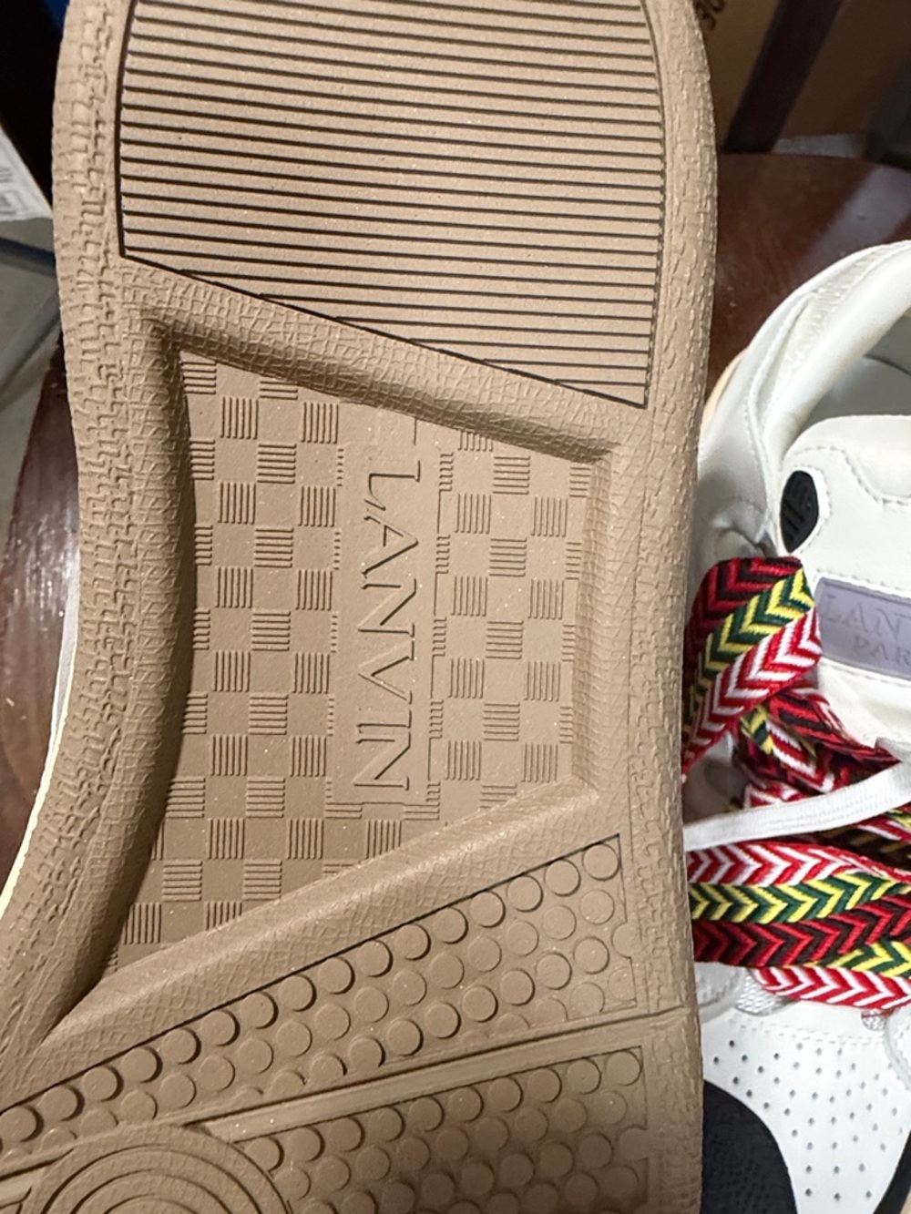 Lanvin Men’s Sneakers with Red and Green Laces size 42 US Size 9 - Picture 14 of 15
